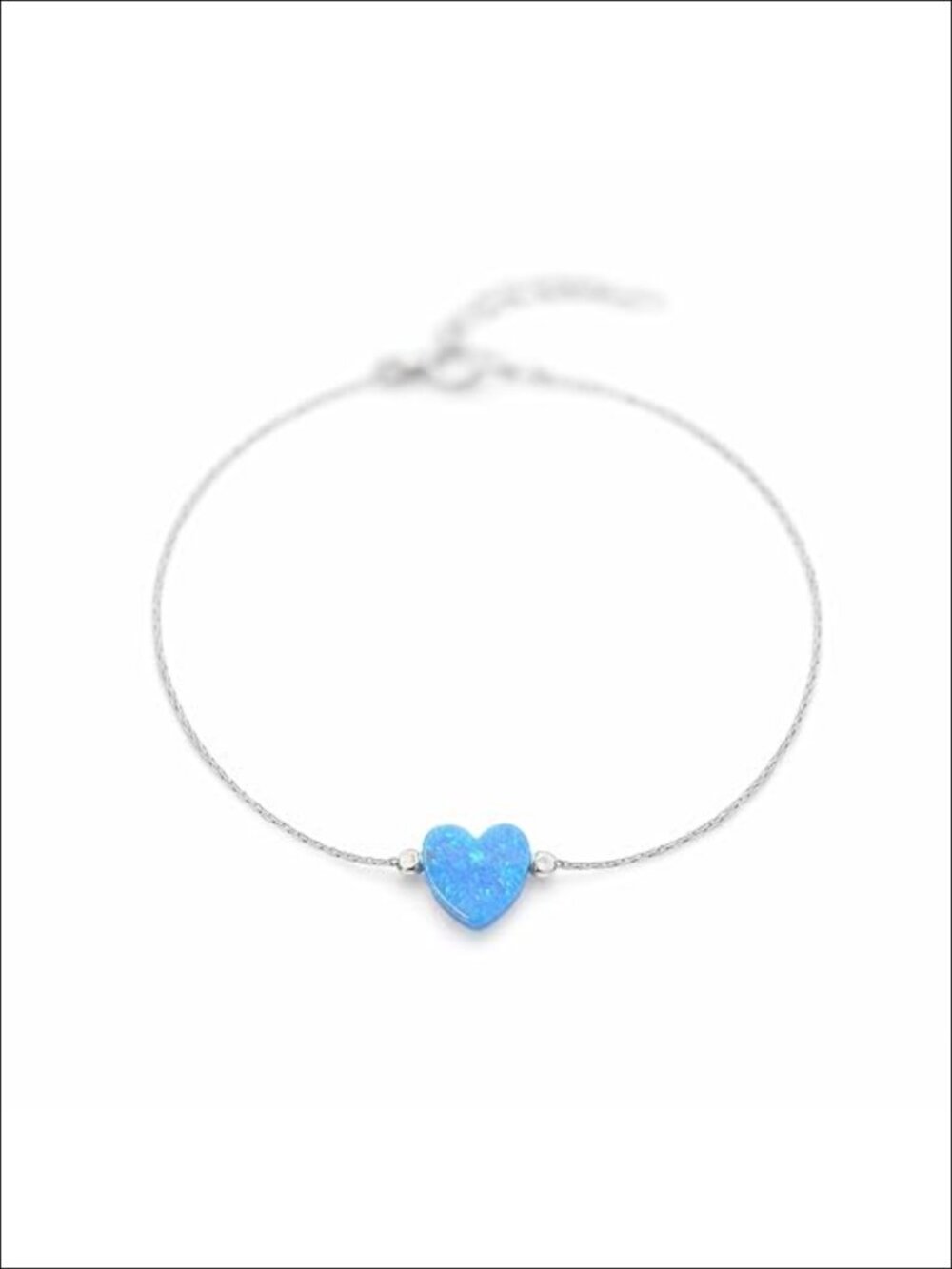 Opal Heart Charm Bracelet - Gold Filled or Sterling Silver, Handmade Minimalist